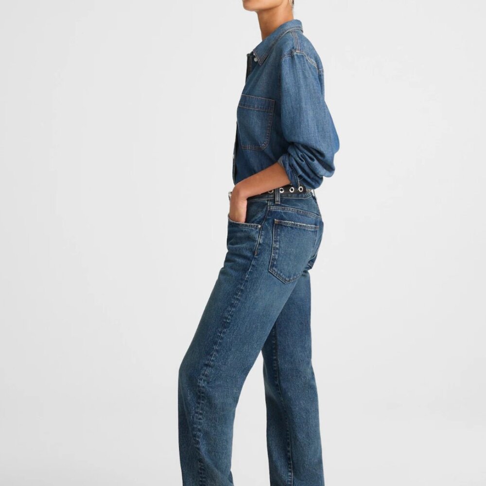 Madewell Dean Easy Straight Jeans - Greendale Wash - Picture 3 of 9